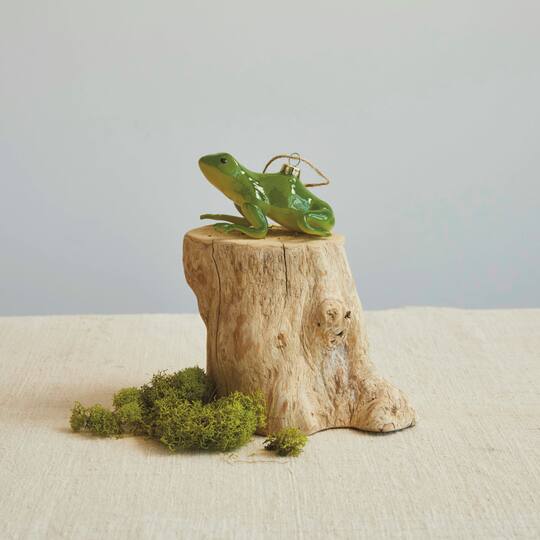 Hello Honey® Green Hand-Painted Glass Frog Ornament